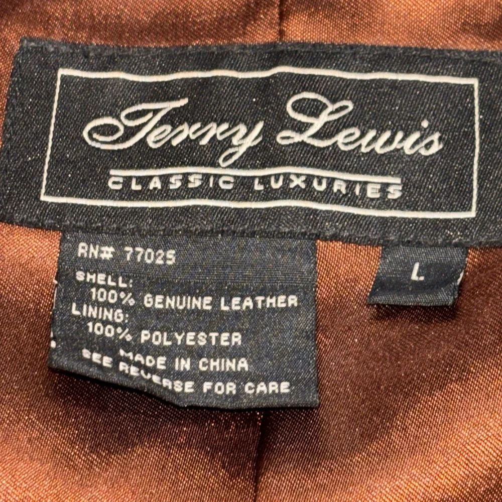 Vintage Terry Lewis Leather Coat Cognac Brown Short Biker Moto Boho Women's Sz L